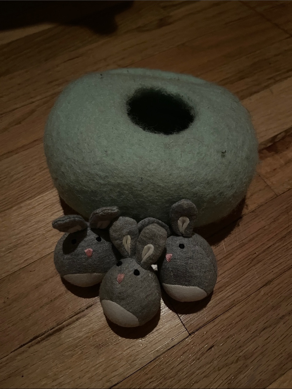 Lovevery bunnies in the hole toy